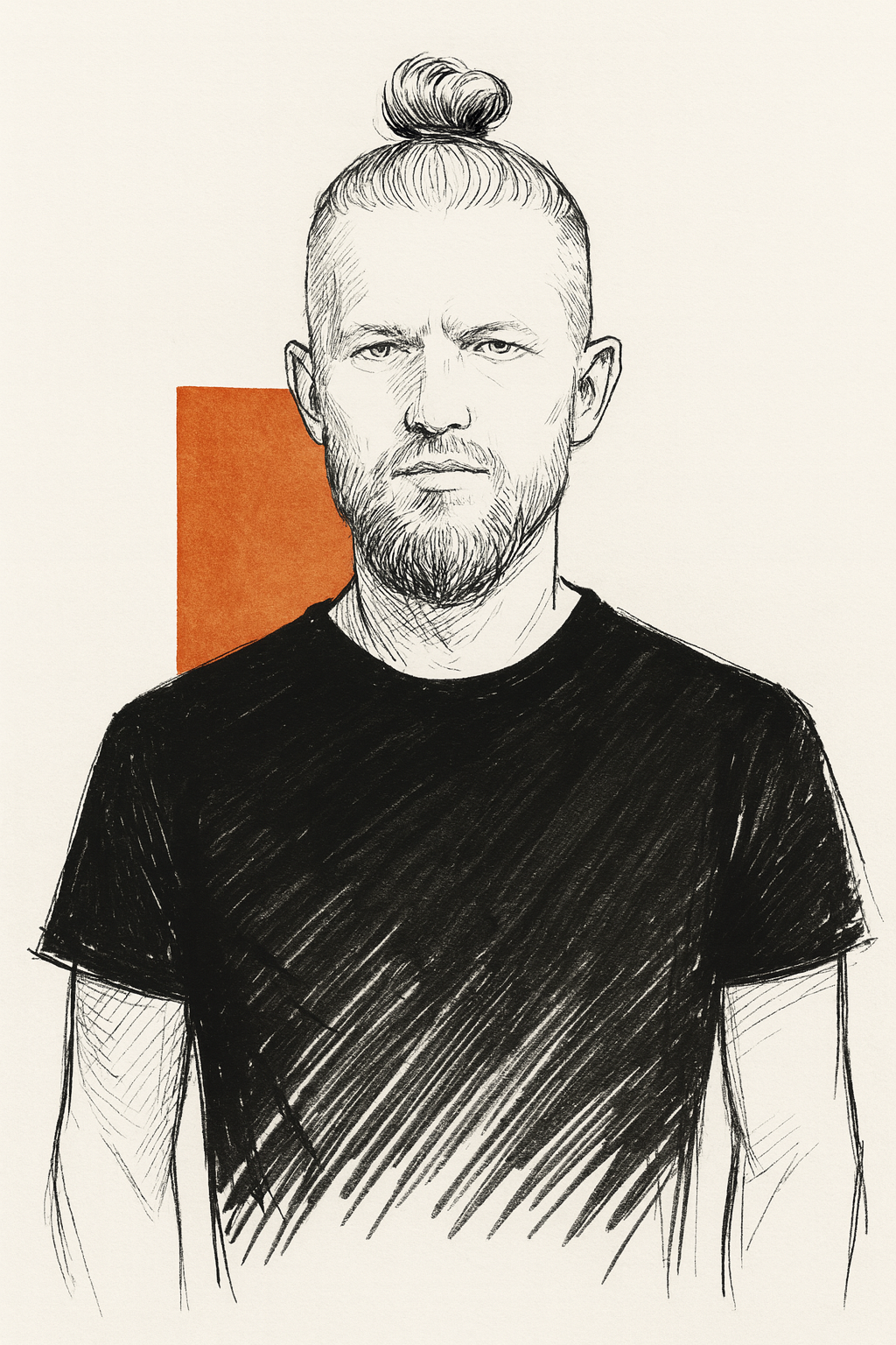 Ink sketch portrait of Jacek Szyndler