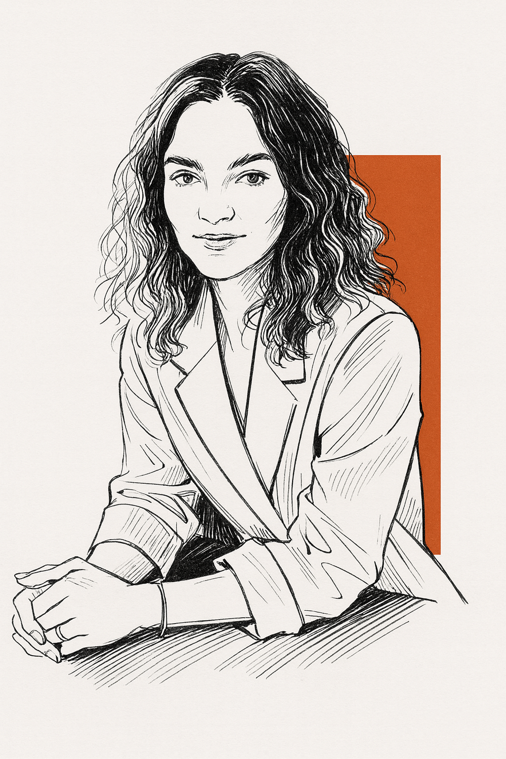 Ink sketch portrait of Monika Szyndler